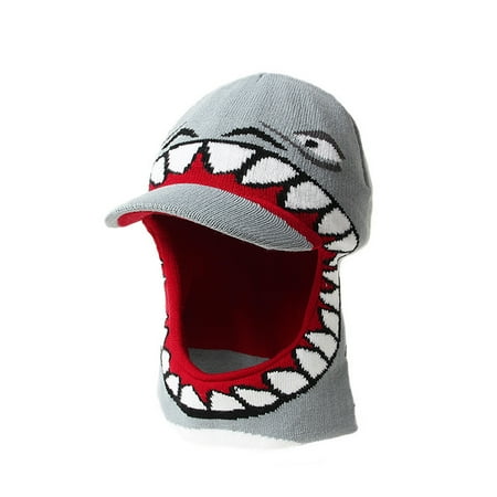 

ELFINDEA hats Cartoon Children s Hat Autumn and Winter New Hat Bib Integrated Hat Baby Hat Gray One size Wool