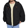 thumbnail image 2 of OIOLOYJM Men's Casual Jackets Oversized Lightweight Windbreaker Hooded Coat Summer Fashion Breathable Outdoor Jogging Coats with Zipper Pockets Black 3XL, 2 of 4