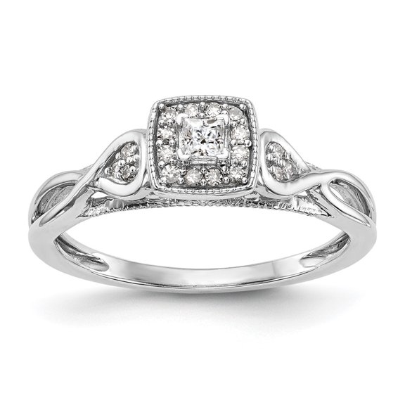 Diamond2Deal 14k White Gold Lab Grown Diamond Complete Engagement Ring for Women Size- 7