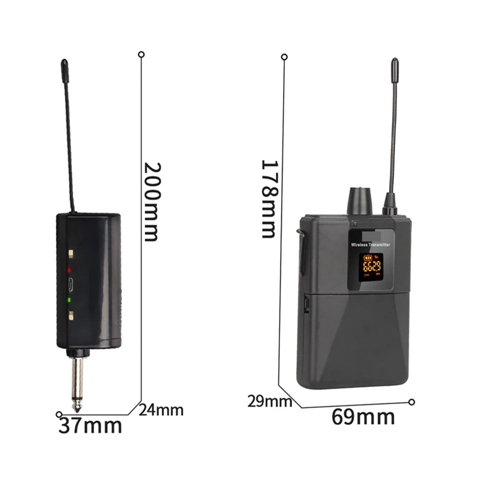 Wireless Headset Microphone With Transmitter Receiver LED Digital Display Bodypack Transmitter For Teaching Live Peormance ,High Sound