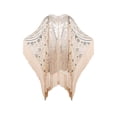 thumbnail image 5 of BABEYOND 1920s Beaded Shawl Wraps Sequin Fringed Evening Cape Wedding Bridal Shawl Scarf for Evening Dresses Party (champagne), 5 of 7