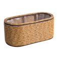 thumbnail image 2 of Imitation Rattan Flower Basket Room Decoration Decorative Planter Desktop Flower oval brown, 2 of 9