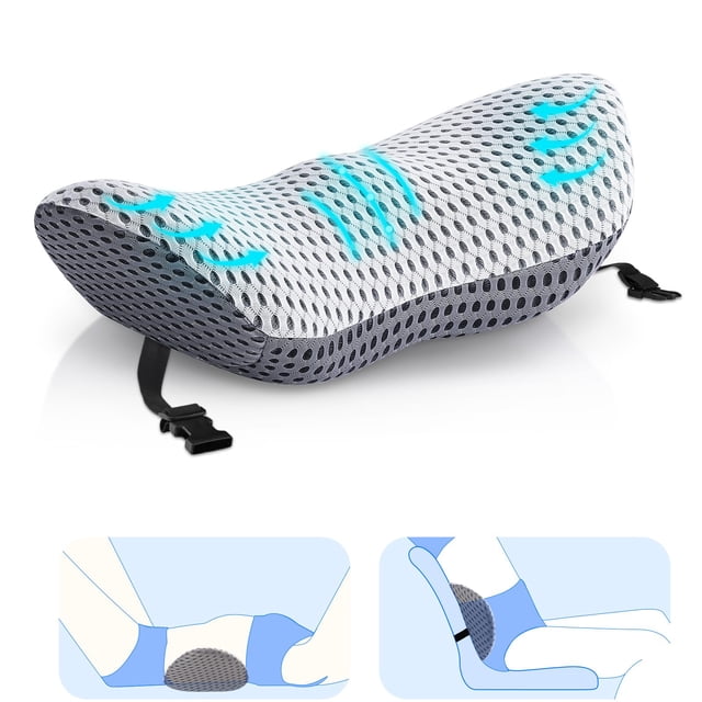 Almohada de soporte lumbar Powerole Memory Foam gris