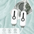 thumbnail image 5 of SUNNY HEAT Electric Heated Blanket Queen Size 84" x 90" Soft Flannel with 4 Levels Heating & 10Hs Auto off, Dual Controllers, Machine Washable, Spa Green, 5 of 7