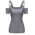 thumbnail image 4 of JINMGG Womens Tops,A Strapless Top with Short Sleeves for Fashionable Ladies Gray XL, 4 of 4