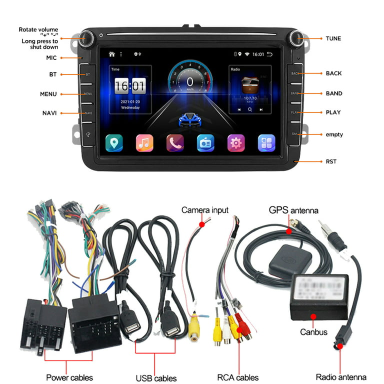 Autoradio GPS Bluetooth Android & Apple Carplay VW Golf 5,6,Touran
