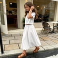 thumbnail image 4 of Zpanxa Girls Summer Clothes Kids Girls Skirt Casual Midi A-Line Plain Side Pocket Elastic High Waist Flowy Hem Skirts White 11 Years, 4 of 9