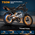 thumbnail image 3 of Movcan V70 Electric Bike for Adults, 750W 28MPH Electric Mountain Bike, 52V 23.4Ah, 20" Fat Tire, Full Suspension, Hydraulic Disc Brakes, Class 3,UL2849, 3 of 9