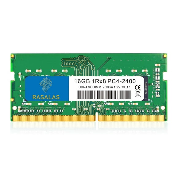 RASALAS 16GB DDR4 2400MHz (DDR4-2400) PC4-19200 (PC4-2400T) Non-ECC Unbuffered 1.2V CL17 1Rx8 Single Rank 260 Pin SODIMM Laptop Memory RAM Module Upgrade 1X16GB