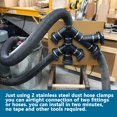 2 PCS Dust Control Flex Hose Cuff with 4 Stainless Steel Clamps 2-1/2 ...