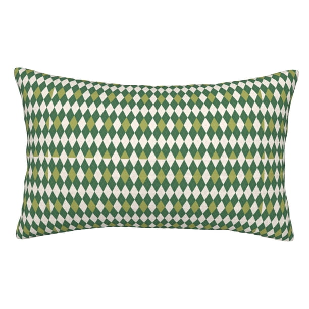 Balery Light Green Squares Funda de Cojín Estampada, Regalos para Mujeres, Regalos de Amor para Ella, Regalos para Novia o Esposa, Funda de Almohada-14"x20"