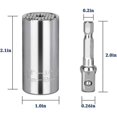 thumbnail image 2 of 2 uds enchufe Universal, llave de tubo universal de 7-19mm, herramienta de mano multifuncional adaptador de llave herramienta de reparación de taladro, 2 of 5