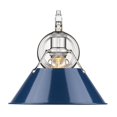 thumbnail image 1 of Golden Lighting Orwell CH Transitional 1 Light Incandescent Navy Chrome Sconce, 1 of 1