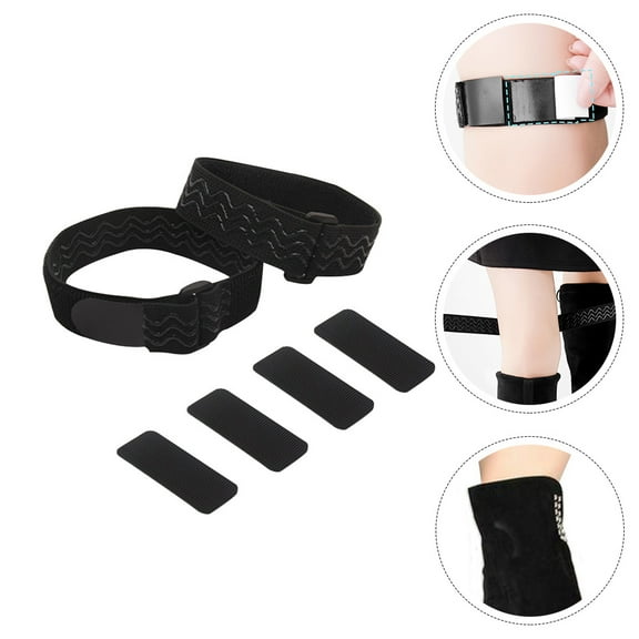 MLINS 1 Set of Adjustable Boot Straps Elastic Cord Self-adhesive Straps for Lady Black