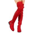 thumbnail image 6 of Liliana Paulina-1 Suede Gold Zipper Stack Heel Thigh High Boot, 6 of 6