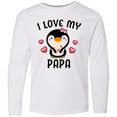 thumbnail image 3 of Inktastic I Love My Papa with Cute Penguin and Hearts Long Sleeve Youth T-Shirt, 3 of 5