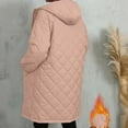 thumbnail image 6 of Rutainlusire Womens Fashion Warm Long Hooded Quilted Jackets Puffer Jackets 2025 Women's Hooded Solid Color Down Jacket Loose And Thick Jacket With Tied Hands Windproof Pockets Zipper Jacket, 6 of 6