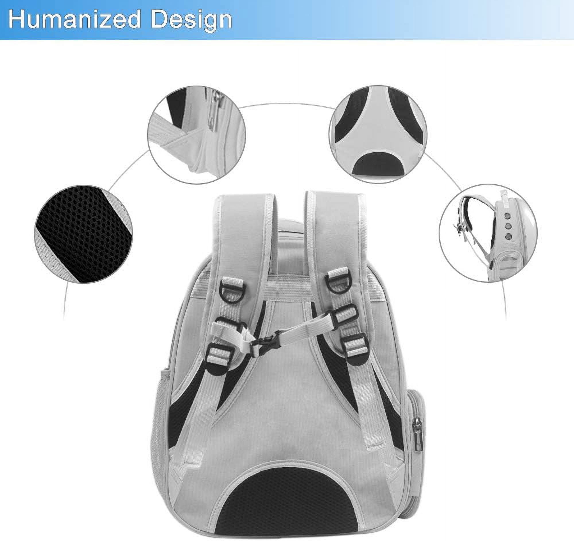 Pet Carrier, Cat/Dog Bubble Backpack, Pet Travel Bag, Small Space Pet Capsule Knapsack, Airline-Approved Ventilate Transparent Capsule Backpack for Hiking and Outdoor Use (Gray)