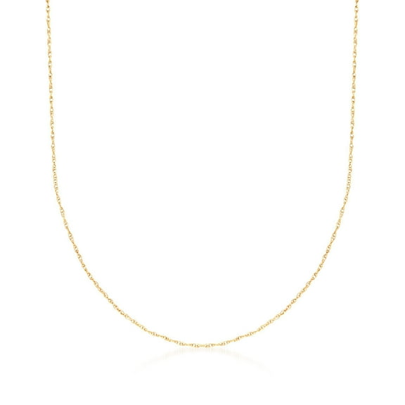 Ross-Simons 0.7mm 14kt Yellow Gold Rope-Chain Necklace, Women's, Adult