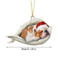 thumbnail image 5 of Luxcidy Sleeping Angel Christmas Flat Acrylic Ornament Memorial Gift, Dog Ornaments for Christmas Tree, Christmas Decorative Dog Pendant Pendant Christmas Tree Decorative Accessories Props(A), 5 of 5