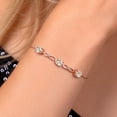 thumbnail image 3 of Gem Stone King 1.97 Ct Peach Morganite E-F Lab Grown Diamond 18K Rose Gold Plated Silver Bracelet for Women, 3 of 5