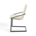 thumbnail image 4 of Side Dining Chair, Set of 2, Fabric, Metal Steel, Black Beige, Modern Contemporary Urban Design, Kitchen Room Cafe Bistro Restaurant Hospitality, 4 of 7