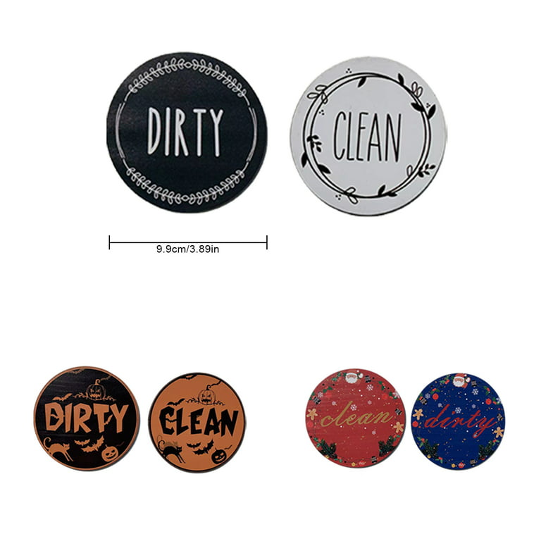 Clean Dirty Dishwasher Magnet Reversible Clean Dirty Magnet 3D
