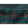 thumbnail image 4 of oneOone Viscose Jersey Fabric Peacock Block Print Fabric By The Yard 60 Inch Wide, 4 of 5