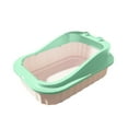 thumbnail image 2 of Cat Litter Box, 24x18x12 In Semi-Enclosed Oversized Litterbox With Tray - Light Blue Odor-Proof Cat Pan, 2 of 6