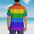 thumbnail image 6 of Disketp Hawaiian Shirts For Men,Colorful Glitter Rainbow Print Mens Casual Short Sleeve Button Down Shirts Beach Shirt, 6 of 8
