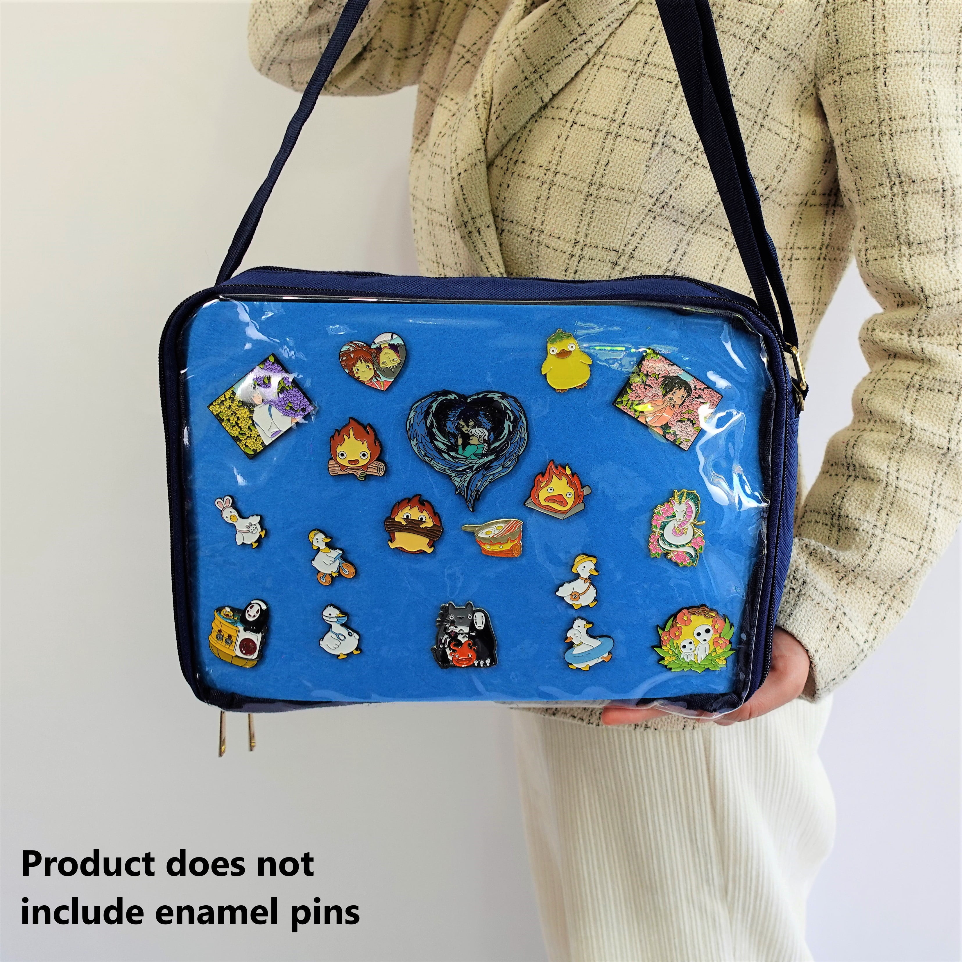 Multi-Color Ita Crossbody Bag and Multi-Color Insert, Ita Messenger Bag, Window Bag, Pin Purse, Pin Display Bag, Ita Bags, Pin Trading Bag, Itabag, Shoulder Ita Bag.