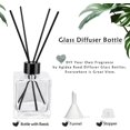 thumbnail image 2 of Agidea 4PCS Glass Diffuser Bottles, Refillable Square Shape With 20pcs Reeds Sticks, Black Caps & Funnel, 4.05" High 200ml 7.05 fl oz. Jars for Home Oil Fragrance Decoration, 2 of 6