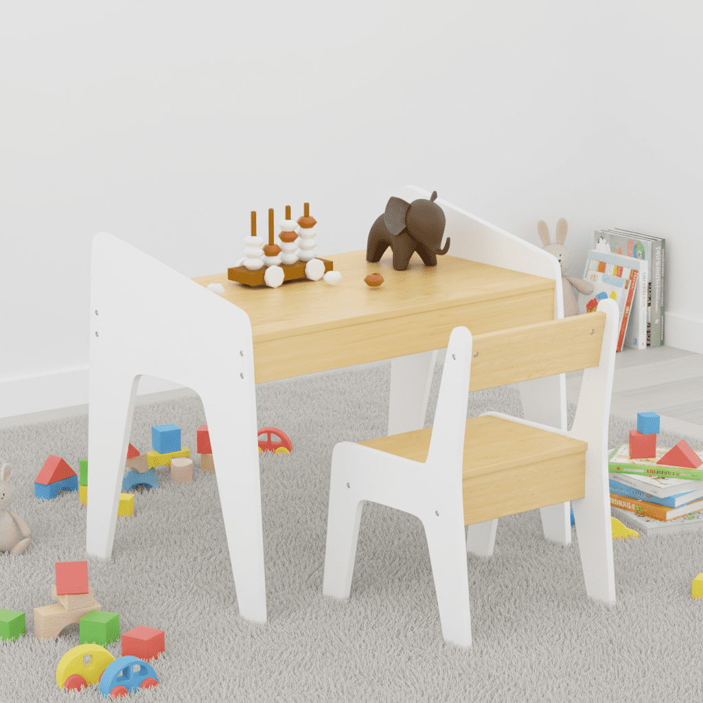 Homy Casa Kids Table and Chair Set, Toddler Activity Table Set for Drawing, Reading, Playroom