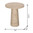 thumbnail image 6 of JERFIT 22 inch Cream Round Pedestal End Table, Small Side Table for Living Room, Bedroom & Entryway, 6 of 9