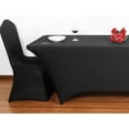 thumbnail image 2 of Cubierta de mesa elástica de spandex para mesas plegables estándar: protector de mantel rectangular universal para bodas, banquetes y fiestas (3 tamaños, 4 colores), 2 of 4