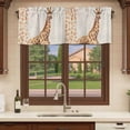 thumbnail image 6 of Vintage Giraffe Curtain Valances for Windows, Kitchen Valance Window Treatments Panel 2 Pack, Modern Art Animal Watercolor Rod Pocket Short Curtains for Bathroom Bedroom 42 x 18 Inch, 6 of 8
