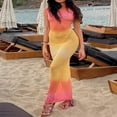 thumbnail image 3 of PENGXIANG Femmes Bretelles Spaghetti Sans Dos Creux Bodycon Maxi Robes de Plage, 3 of 6