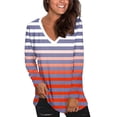 thumbnail image 4 of Xuyuer Womens Striped Long Sleeve Shirt V Neck T Shirts Casual Spring Tops Dressy Casual Tshirts Basics Tee 2026 Spring Trendy Clothes Slim Fit Casual Tee Tops, 4 of 7