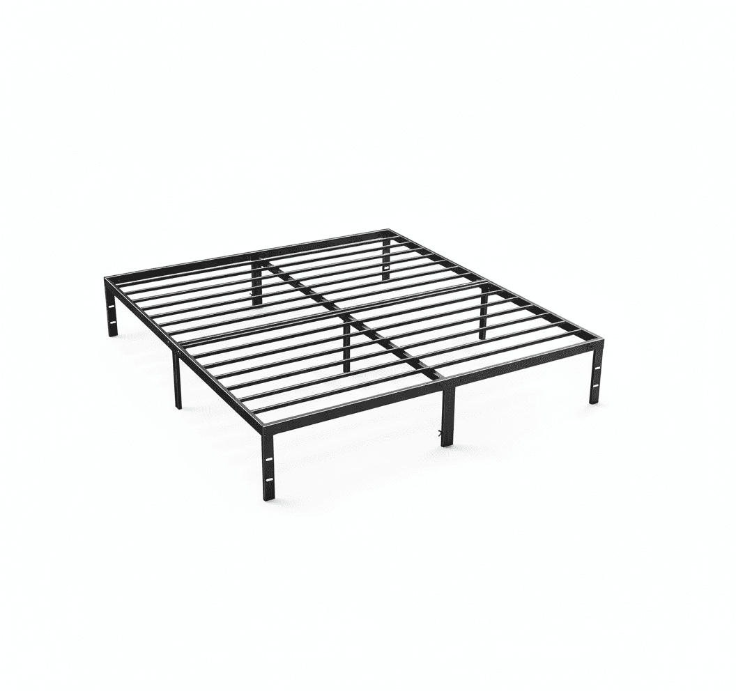 ACCVER King Size 14" Heavy Duty Metal Platform Bed Frame with Steel Slat Support, Ample Under-Bed Storage, No Box Spring Needed