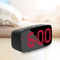 thumbnail image 5 of deevoka Digital LED Alarm Clock Mirror Surface Adjustable Brightness Battery/ Red Light, 5 of 8