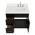 thumbnail image 5 of Ariel Hamlet 37 In. Right Offset Oval Sink Vanity With White Quartz Countertop In Black, 5 of 11