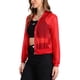 thumbnail image 4 of Chaqueta bomber ligera de mujer con cierre y mangas largas transparentes L rojo brillante, 4 of 5