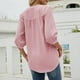thumbnail image 5 of Blusa de verano con cuello en V y mangas 3/4 con lunares para mujer - Túnica con botones - Cintura fruncida favorecedora - Tallas S-XXL para uso informal/de oficina, 5 of 5