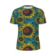 thumbnail image 5 of Wukai Sunflowers Print Men's Short-Sleeved Mesh T-Shirt,Quick-Dry Short Sleeve Workout T-Shirt-Medium, 5 of 8