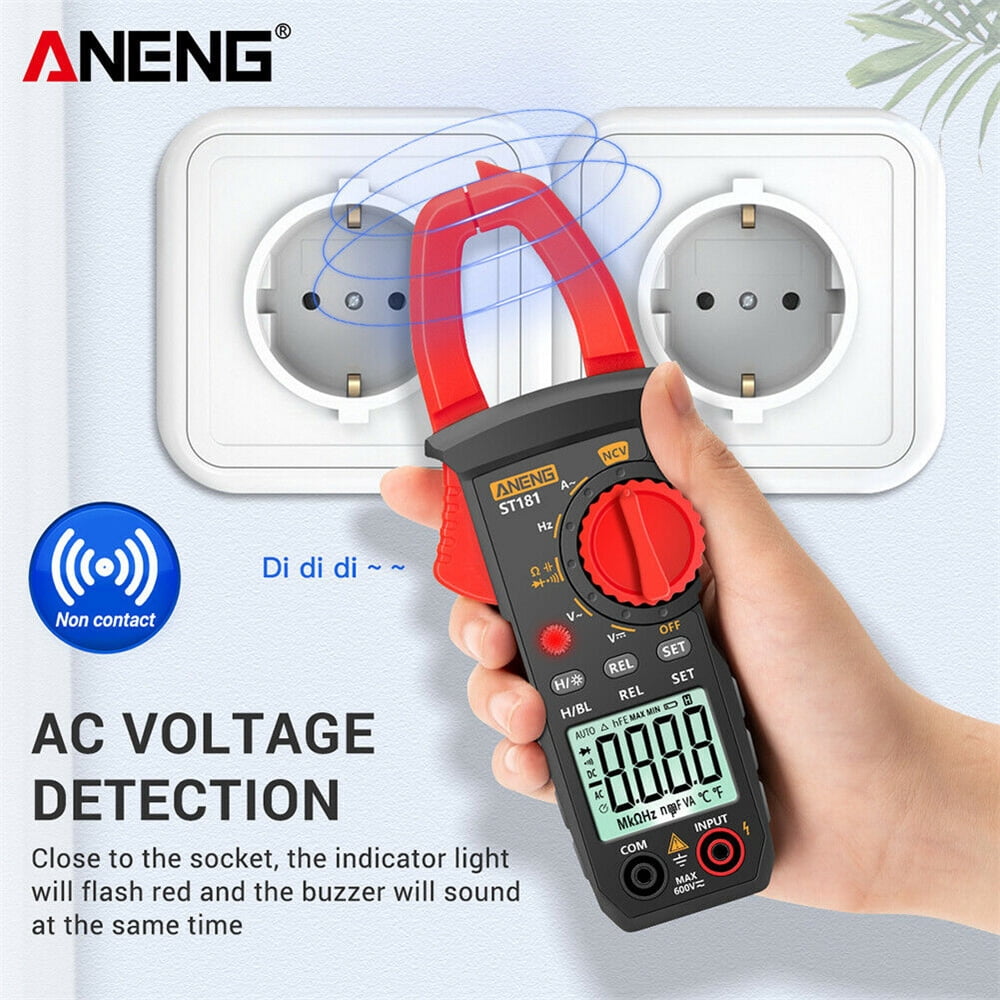 Bxmavoj Digital Clamp Meter 4000 Counts AC DC Multimeter with LCD Display, ABS, 183 * 488 * 33 mm