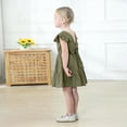 thumbnail image 6 of ZEHJUHAN Toddler Girls' Round Neck Ruffle Sleeveless Backless Dress with Bow Detail, Casual Smocked Summer Dress Purple，4-5Y, 6 of 7