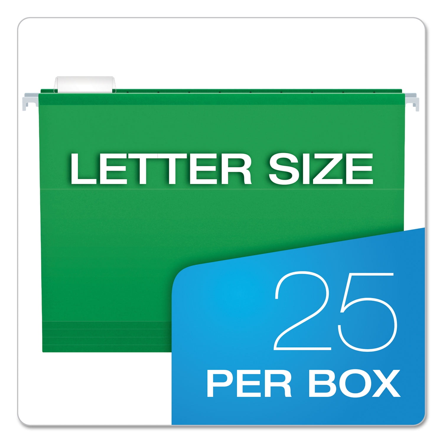 Pendaflex Reinforced 2" Extra Capacity Hanging Folders Letter Bright Green 25/Box 4152X2BGR