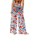 thumbnail image 6 of ICHUANYI Women's Summer Chiffon Lightweight Bathing Suit Cover Up Bohemian Style Printed Swim Beach Pants Wide Leg Swimsuit Coverup Pants, 6 of 7