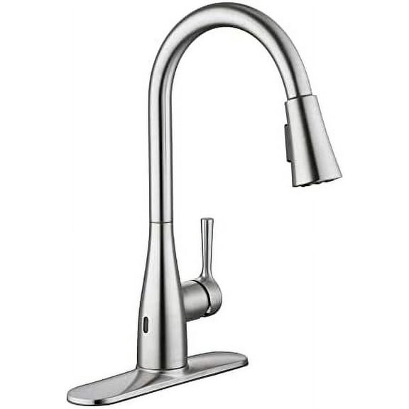 Sadira Touchless Single-Handle Pull-Down Sprayer Kitchen Faucet with TurboSpray and FastMount in Stainless Steel