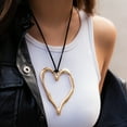 thumbnail image 3 of NSESSHome Bayetss Heart Necklaces For Women Beautiful Vintage Adjustable Large Love Pendant Necklace With Leather Rope Chain, 3 of 6